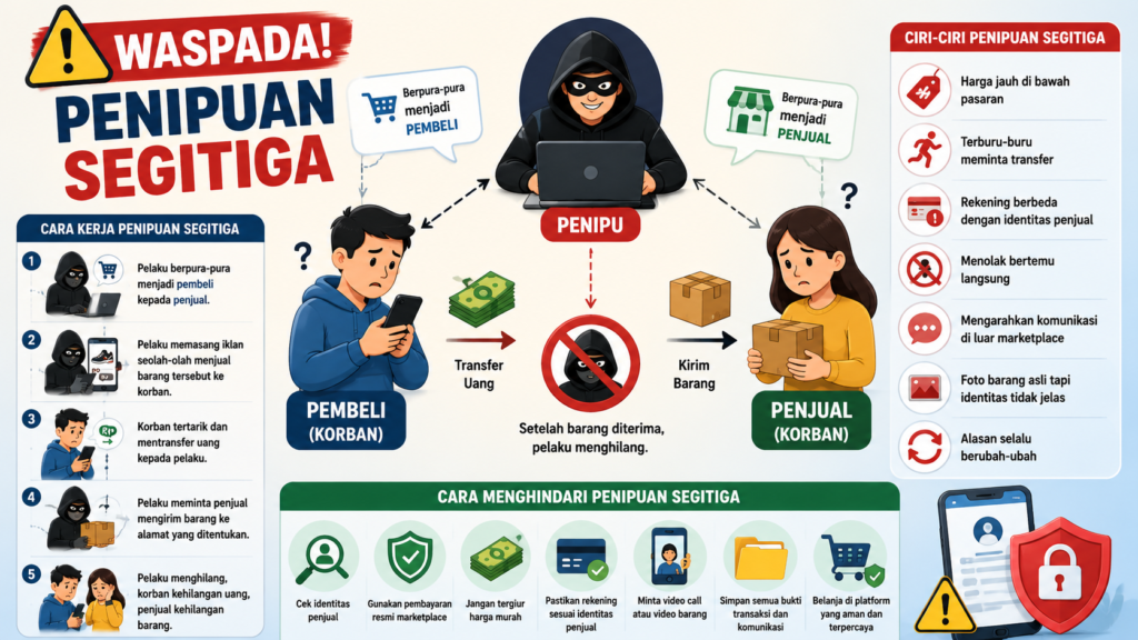 Waspada Penipuan Segitiga! Begini Modus, Ciri-Ciri, dan Cara Menghindarinya