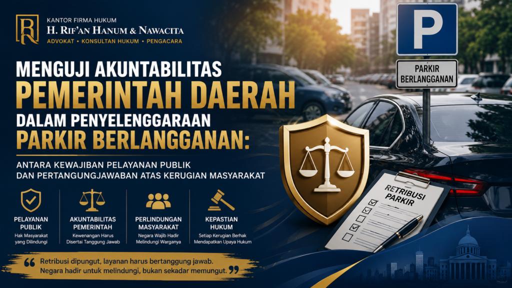 Menguji Akuntabilitas Pemerintah Daerah dalam Penyelenggaraan Parkir Berlangganan: Antara Kewajiban Pelayanan Publik dan Pertanggungjawaban atas Kerugian Masyarakat